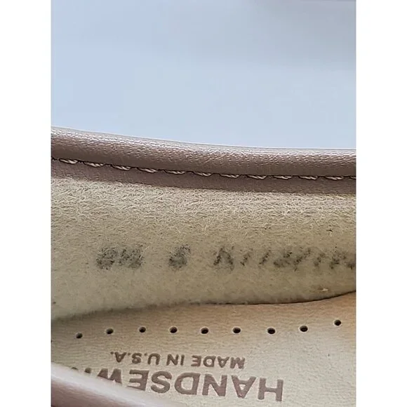 SAS Siesta Lace Up Soft Step Walking Shoe Taupe Womens 8.5 Hand-sewn USA Leather - Picture 3 of 6